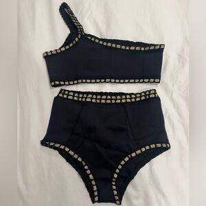 KIINI high waisted bikini. Black and gold. Size M.